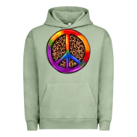 Pigment Oil Green peace sign pride Urban Hoodie - JahusDesignShop
