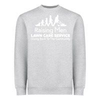 Heather Grey raising men lawn care Heavyweight Sweatshirt - artisFamous