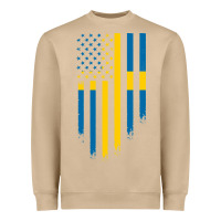 Mushroom Sweden Swedish Roots American Flag | Canadian Roots Heavyweight Sweatshirt - artisFamous