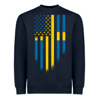 Sweden Swedish Roots American Flag | Canadian Roots Heavyweight Sweatshirt | Teevron