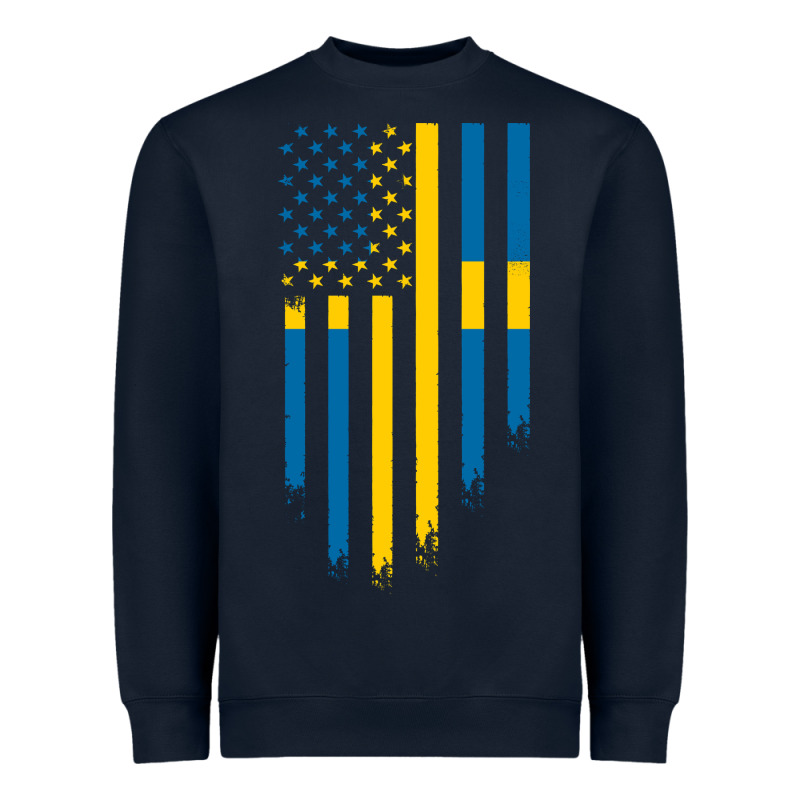 Sweden Swedish Roots American Flag | Canadian Roots Heavyweight Sweatshirt by artisFamous | Teevron