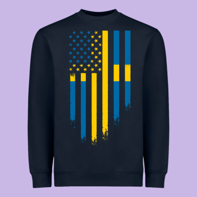 Sweden Swedish Roots American Flag | Canadian Roots Heavyweight Sweatshirt Designed By Artisfamous
