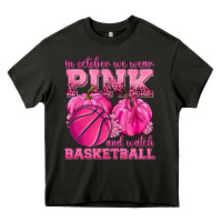 Asphalt In October We Wear Pink and Watch Basketball Heavy Core Tee - texasbilliewilder