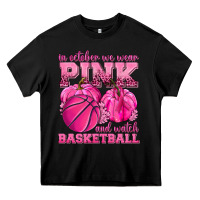 Black In October We Wear Pink and Watch Basketball Heavy Core Tee - texasbilliewilder