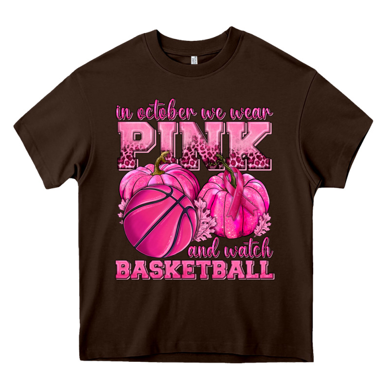 In October We Wear Pink And Watch Basketball Heavy Core Tee by texasbilliewilder | Teevron