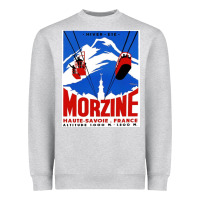 Heather Grey Savoie France Blue Heavyweight Sweatshirt - artisFamous
