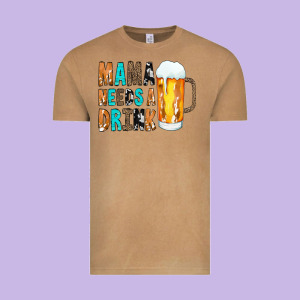 Mama Needs A Drink Vintage Tee Designed By Cowcowdesign