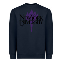 Navy New York University Heavyweight Sweatshirt - artisFamous
