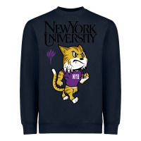Navy New York University Heavyweight Sweatshirt - artisFamous