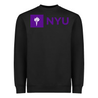 Black nyu new york university purple Heavyweight Sweatshirt - artisFamous