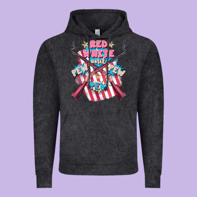 Red White And Pew Pew Pew Vintage Hoodie Designed By Fadigitalartstudio