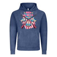 Vintage Denim Red white and pew pew pew Vintage Hoodie - FaDigitalArtStudio