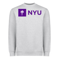 Heather Grey nyu new york university purple Heavyweight Sweatshirt - artisFamous