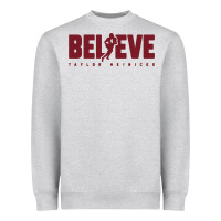 Heather Grey taylor heinicke believe Heavyweight Sweatshirt - artisFamous
