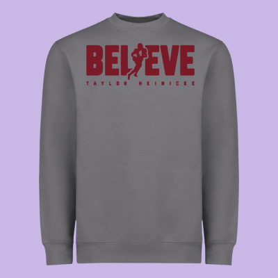 Taylor Heinicke Believe Heavyweight Sweatshirt Designed By Artisfamous