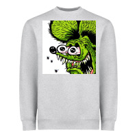 Heather Grey rat fink Heavyweight Sweatshirt - artisFamous