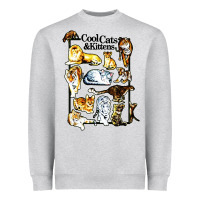 Heather Grey cool cats and kittens Heavyweight Sweatshirt - artisFamous