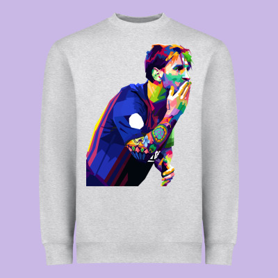 Lionel Messi Heavyweight Sweatshirt Designed By Artisfamous