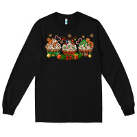 Black christmas cupcake with gingerbreads bbs Long Sleeve Tee - BundleAndBundleShop