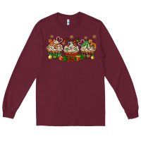 Burgundy christmas cupcake with gingerbreads bbs Long Sleeve Tee - BundleAndBundleShop