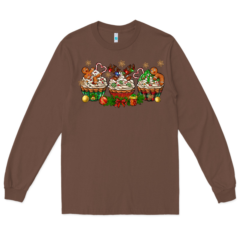 Christmas Cupcake With Gingerbreads Bbs Long Sleeve Tee by BundleAndBundleShop | Teevron