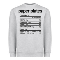 Heather Grey paper plates nutrition facts funny thanksgiving christmas Heavyweight Sweatshirt - artisFamous