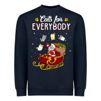 Navy cats for everybody cat christmas ugly christmas sweatshirt Heavyweight Sweatshirt - artisFamous