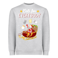 Heather Grey cats for everybody cat christmas ugly christmas sweatshirt Heavyweight Sweatshirt - artisFamous