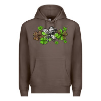 Coffee western cowhide leopard glitter shamrocks Premium Hoodie - Jasminsmagicworld