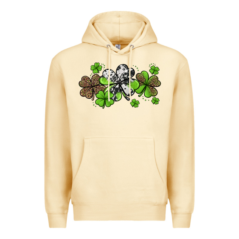 Western Cowhide Leopard Glitter Shamrocks Premium Hoodie by Jasminsmagicworld | Teevron
