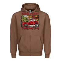 Chestnut farm fresh christmas trees Zipper Hoodie - BarkalooDesign