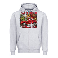 Heather Grey farm fresh christmas trees Zipper Hoodie - BarkalooDesign