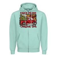 Seafoam farm fresh christmas trees Zipper Hoodie - BarkalooDesign