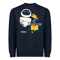 Navy wall e eve christmas light wrap graphic t shirt Heavyweight Sweatshirt - artisFamous