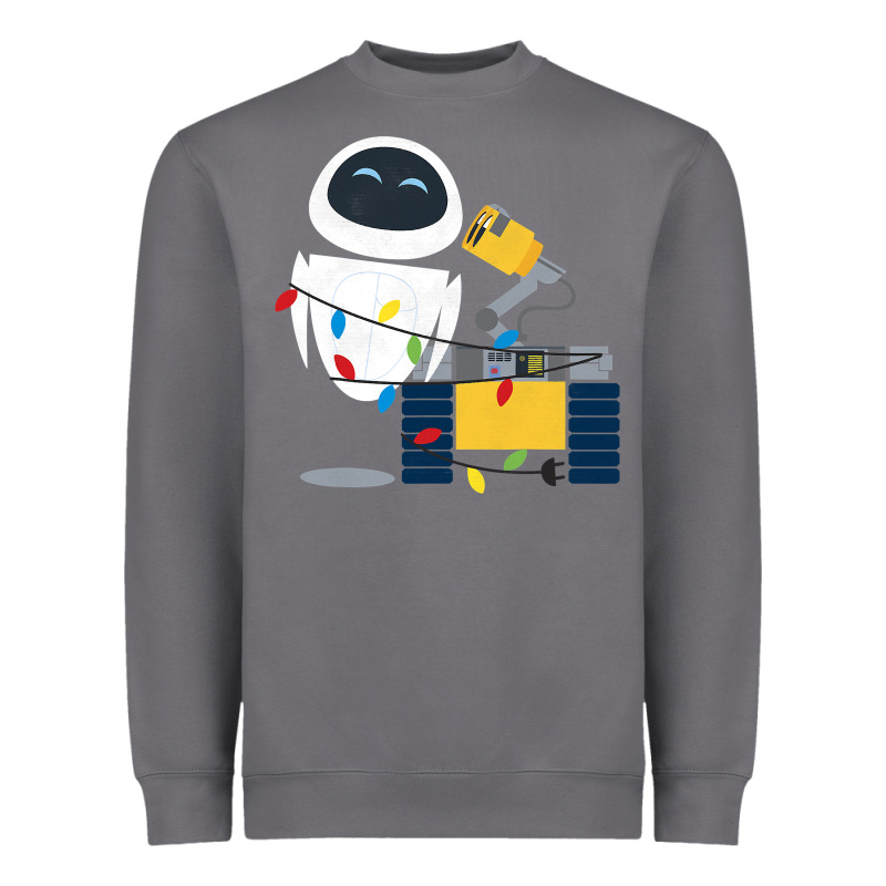 Wall E Eve Christmas Light Wrap Graphic T Shirt Heavyweight Sweatshirt by artisFamous | Teevron