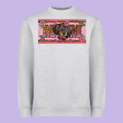 Danchshund Mom License Plate Template Heavyweight Sweatshirt Designed By Barkaloodesign