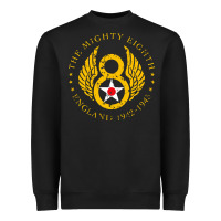 Black mighty eighth   8th air force Heavyweight Sweatshirt - artisFamous
