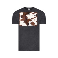 Vintage Black Brown Cowhide Background Vintage Tee - CowCowDesign