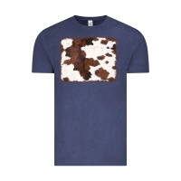 Vintage Denim Brown Cowhide Background Vintage Tee - CowCowDesign