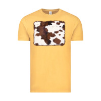 Vintage Mustard Brown Cowhide Background Vintage Tee - CowCowDesign