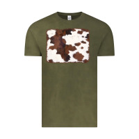 Vintage Olive Brown Cowhide Background Vintage Tee - CowCowDesign