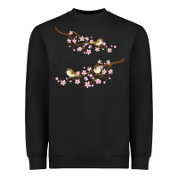 Cherry Blossom Sakura With Bird Heavyweight Sweatshirt | Teevron