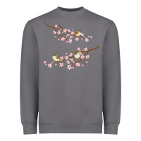 Storm cherry blossom sakura with bird Heavyweight Sweatshirt - artisFamous