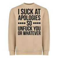 Mushroom i suck at apologies so unfuck you or whatever swearing black Heavyweight Sweatshirt - artisFamous
