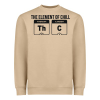 Mens The Element Of Chill Thc Marijuana Joke Black Heavyweight Sweatshirt | Teevron