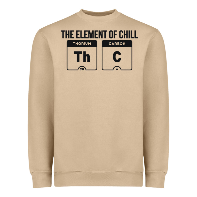 Mens The Element Of Chill Thc Marijuana Joke Black Heavyweight Sweatshirt by artisFamous | Teevron