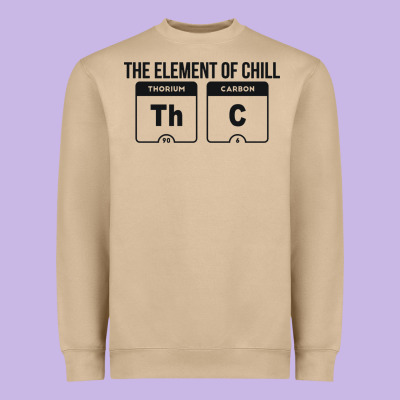 Mens The Element Of Chill Thc Marijuana Joke Black Heavyweight Sweatshirt Designed By Artisfamous