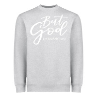 Heather Grey but god imajes Heavyweight Sweatshirt - artisFamous