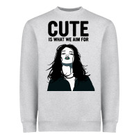 Heather Grey cute is what we aim for Heavyweight Sweatshirt - artisFamous