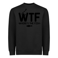 Black where's the fish Heavyweight Sweatshirt - artisFamous